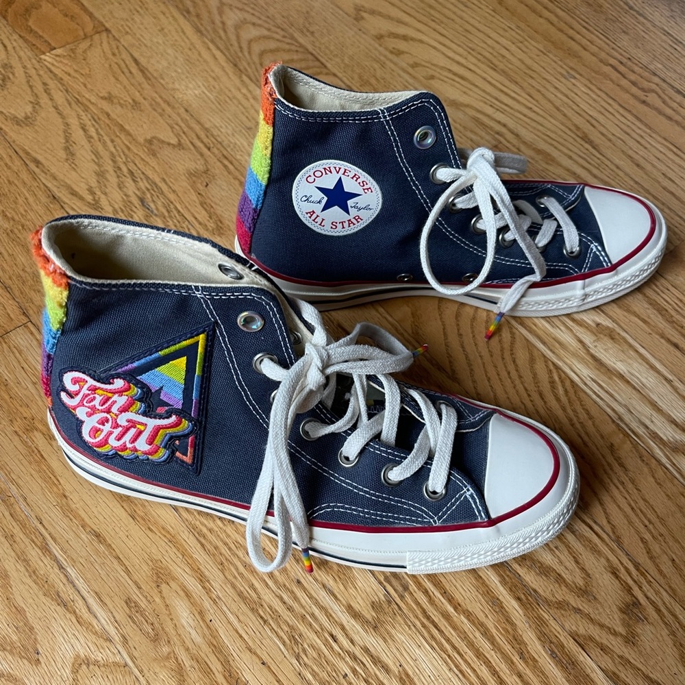Converse Chuck Taylor rainbow shoes high tops size women’s 7.5